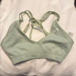 Sage Green Strappy Sports Bra